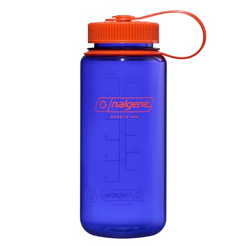 Nalgene Water Bottle - Lightweight Sustain Tritan BPA-Free Shatterproof Bottle for Backpacking, Hiking, Gym, 16 OZ, Wide Mouth, Periwinkle