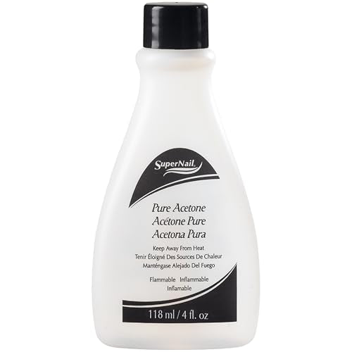 SuperNail Pure Acetone Nail Polish Remover - Fast-Acting Gel Polish Remover for Nails, Acrylic & Dip Powder Nails, 4 fl oz