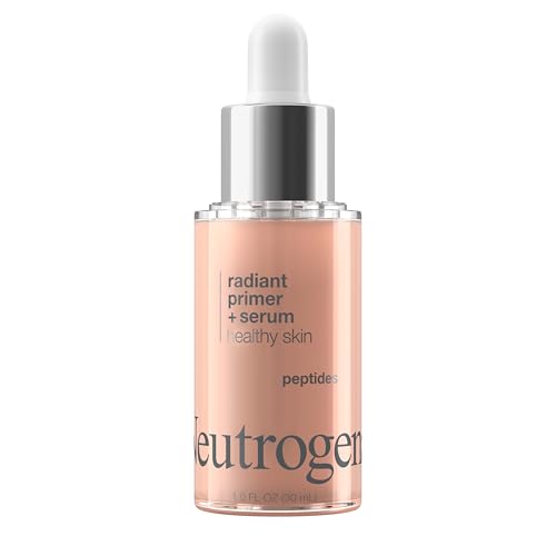 Neutrogena Healthy Skin Radiant Booster Primer & Serum, Skin-Evening Serum-to-Primer with Peptides & Pearl Pigments, Evens the Look of Skin's Tone