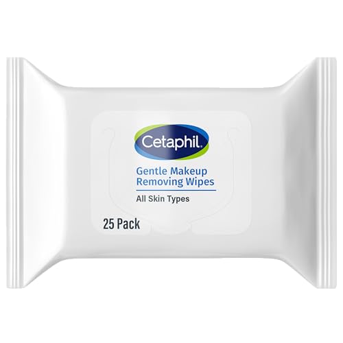 Cetaphil Gentle Removing Face Wipes, Daily Cleansing Facial Towelettes Gently Remove Makeup, Fragrance and Alcohol Free, 25 Count