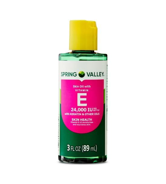 Spring Valley Vitamin E Skin Oil, 24,000 IU, 3 fl oz | Moisturizing Oil for Healthy, Smooth & Hydrated Skin | Nourishing Vitamin E for Face, Body