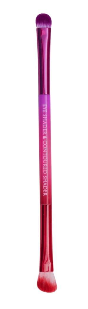 F.A.R.A.H Eye Shader & Contoured Shader - Dual-Ended Eyeshadow Brush with Vegan Bristles and Brass Ferrule