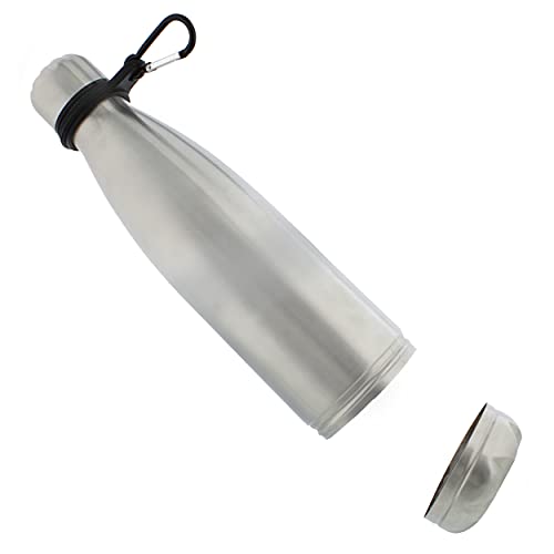 Tactical45 Stainless Steel Water Bottle Silver Sports Reusable Water Bottle with Hidden Compartment Stores Valuables