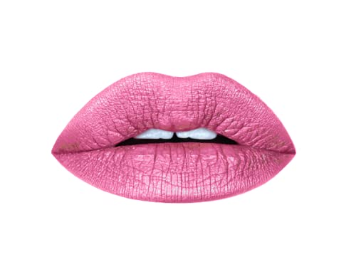 Aromi Metallic Liquid Lipstick | Long-lasting, Baby Pink Lip Color with Shimmery Finish (Pink Sugar)