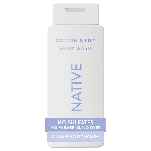 Native Cotton & Lily Scent 24-Hr Refreshing Clean Body Wash for Women & Men, for All Skin Types Incl. Sensitive, Leaves Skin Feeling Clean & Soft