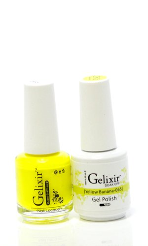 Gelixir matching color gel & nail lacquer Yellow Banana - 065 Beauty & Personal Care Niumcraft