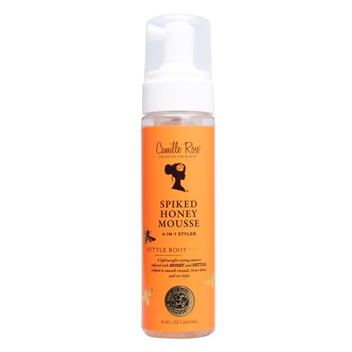 Camille Rose Spiked Honey Mousse, 4-in-1 Hair Styler with Nettle Root, to Nourish and Hydrate Strands, Define Curls, and Add shine, for All Hair
