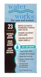 Water Works Permanent Powder Hair Color - #23 Natural Dark Brown .2 oz. (Pack of 2)