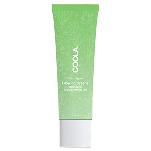 COOLA Organic Glowing Greens Facial Cleanser, Dermatologist Tested Skin Barrier Protection with Aloe Vera Juice, Vegan and Gluten Free, Travel Size