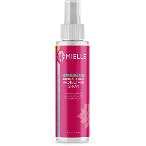 Mielle Mongongo Oil Thermal & Heat Protectant Spray, Protects Hair from Heat Damage, Intense Heat Defense, Curl Pattern Protection, Safe for All Hair