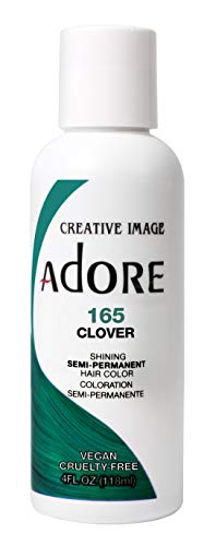 Adore Semi Permanent Hair Color - Vegan and Cruelty-Free Hair Dye - 4 Fl Oz - 165 Clover (Pack of 3)