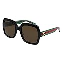 Gucci Square Sunglasses for womens GG0036SN 002 Black/Green/Red 54mm 0036