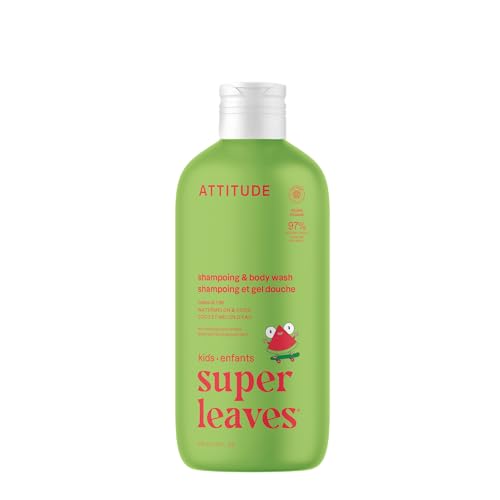 ATTITUDE Shampoo and Body Wash for Kids, EWG Verified, Dermatologically Tested, Plant- and Mineral-Based Ingredients, Vegan and Cruelty-Free