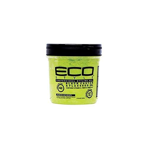 Eco Styling Gel Black Castor Flax Seed Oil Grey 004219 16oz