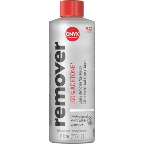 Onyx Professional 100% Pure Acetone Nail Polish Remover Kit with 7 inch Nail File, 8 fl oz - Made in USA, Maximum-Strength Gel Polish Remover Beauty and Personal Care Onyx Professional Default Title