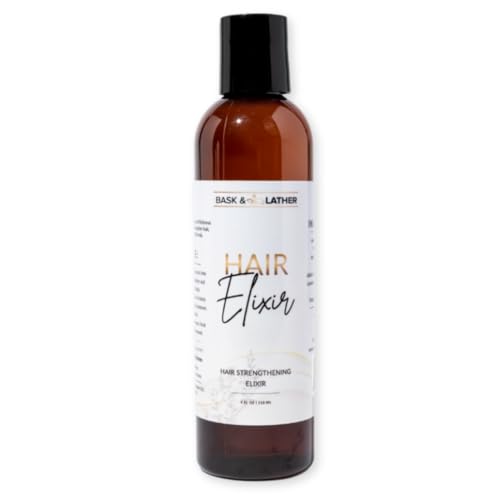 BASK & LATHER Elixir Hair Strengthening Oil, Jamaican Black Castor Oil, For Volume, Thickness, Detangle, De Frizz, Conditions New Hair Growth, 4 fl oz Beauty and Personal Care BASK & LATHER Default Title