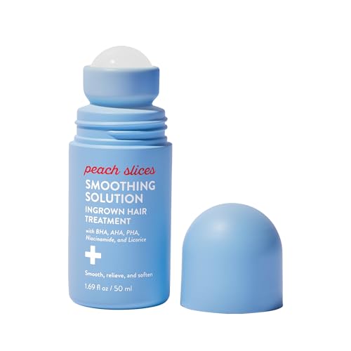 Peach Slices - Smoothing Solution Ingrown Hair Treatment (1.69 oz) - Smooth, Relieve, Soften Skin - 360 Roller - BHA, AHA, PHA, Niacinamide, Licorice Beauty and Personal Care Peach Slices Default Title