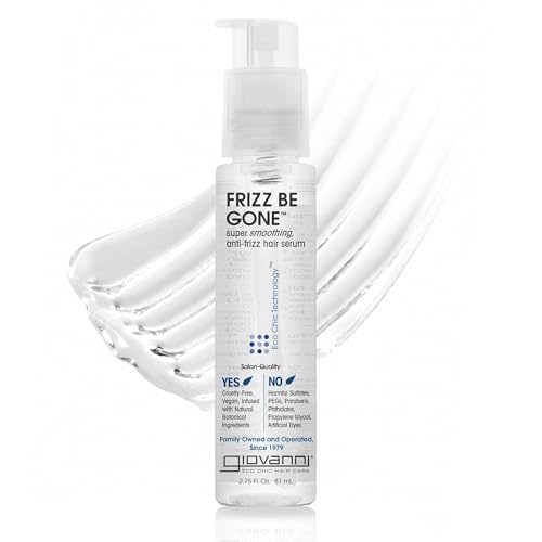 GIOVANNI ECO CHIC Frizz Be Gone - Super Smoothing Anti-Frizz Hair Serum, Adds Shine, Seals in Color, Infused with Natural Botanical Ingredients, Salon