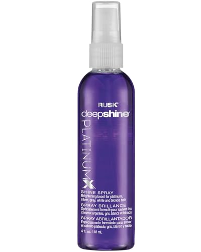 RUSK Deepshine PlatinumX Shine Spray, Shine Spray Creates Shine and Pairs Well with Heat Styling for a Glossy Finish, 4 oz.