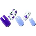 GLAMERMAID Dark Purple Press on Nails Medium Square, Floral Blossom Deep Purple Gel False Nals, Tulip Glue on Nails Kit for Women, Natural Lavender