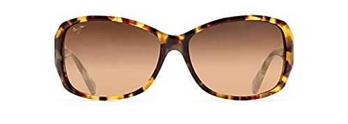 Maui Jim Women's Nalani Polarized Fashion Sunglasses, Tort/White and Blue/HCL® Bronze, Medium