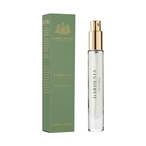 Caswell-Massey Gardenia Eau de Toilette Spray, Feminine Floral Perfume with Citrus Zest, Gardenia & Peony, Made in USA, 0.25 Oz