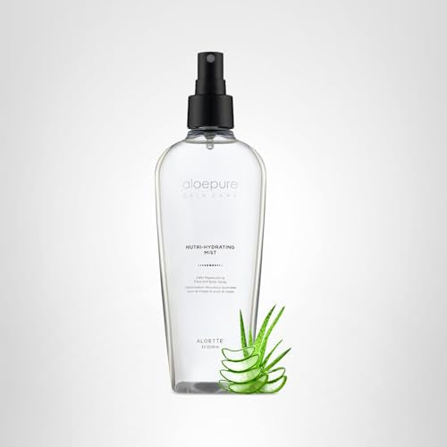 Aloette Nutri-Hydrating Mist After Sun Spray - Aloe Vera Facial & Body Mist with Silk Amino Acids, Vitamins A, E, C & B5 - Hydrating Face, Neck & Skin