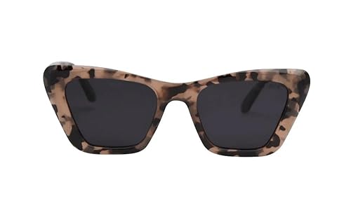 I-SEA Women's Daisy Polarized Sunglasses - Trendy Cat Eye Sunglasses with Scratch-Resistant Lenses & Hand-Polished Blonde Tortoise Frame - Smoke