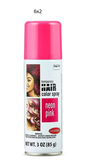 Goodmark Temporary Hair Color Spray - Neon Pink, Washable Halloween Hair Dye Spray, 3 oz Can (Pink)