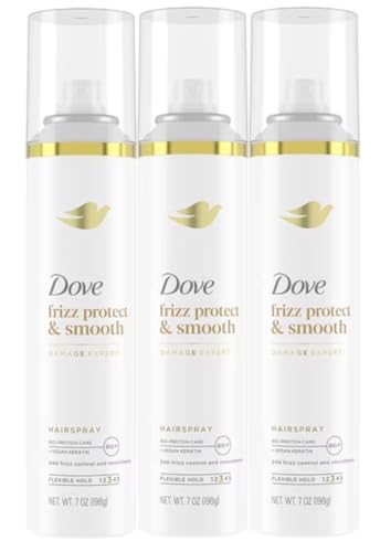 Dove Extra Hold Styling Hairspray, Smooth & Protect Against Frizz & Humidity, 24-Hour Flexible Hold, Anti-Frizz Hair Spray, 7 oz (Pack of 3)
