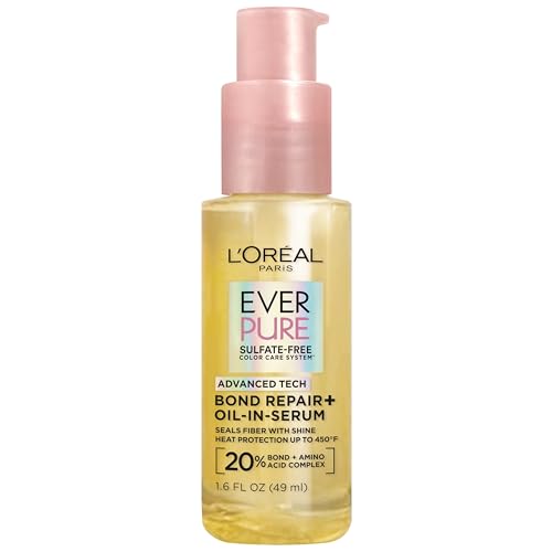 L'Oreal Paris Bond Repair+ Hair Oil-in-Serum, Heat Protectant to Strengthen Damaged, Color-Treated Hair, Provides Intense Shine and Frizz Control