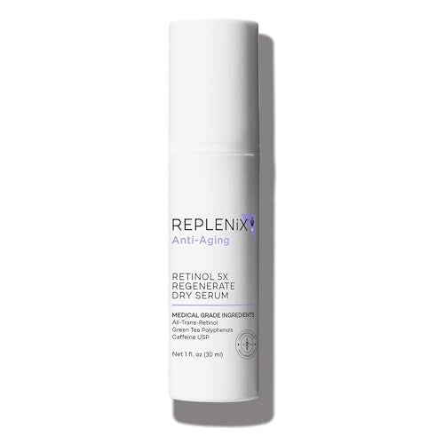 Replenix Anti-Aging Retinol 5X Regenerate Dry Serum, Medical-Grade Quick-Drying Face Serum for Mature Skin (1 fl. oz)