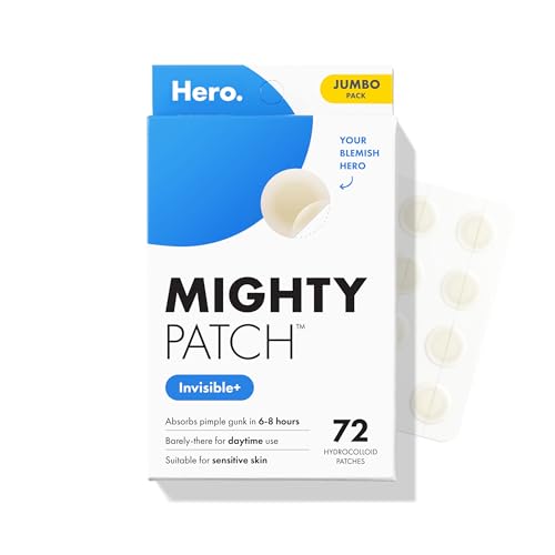 Hero Cosmetics Mighty Patch Invisible+ Daytime Acne Pimple Patch, 72 Ct Beauty and Personal Care Mighty Patch Default Title