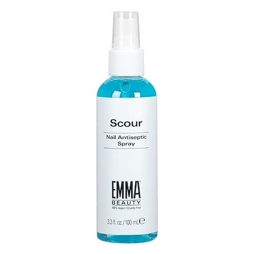 EMMA Beauty Scour Nail Antiseptic Spray, Nail Surface Cleanser and Cleaning Solution, 12+ Free Formula, 100% Vegan & Cruelty-Free, 3.3 oz. Beauty & Personal Care EMMA Beauty