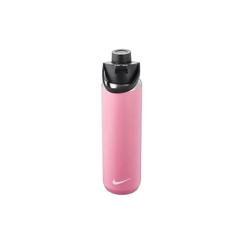 Nike Unisex - Adult SS Recharge Chug Bottle Drinking Bottle, Elemental Pink/Black/White, 709 ml
