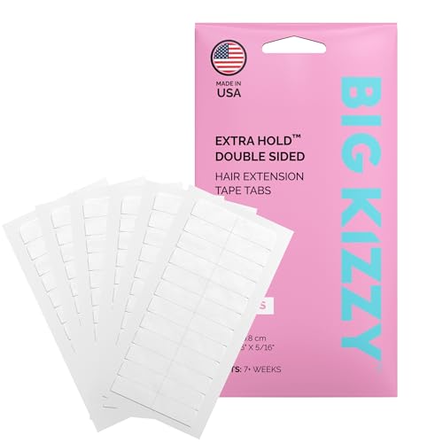Big Kizzy Extra Hold Double Sided Hair Extension Tape - 72 tabs replacement tape - Strong hold of 6-8+ weeks - Made in USA Beauty & Personal Care Big Kizzy