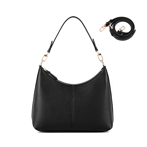 Keyli Women'S Shoulder Handbag - Waterproof Pu Leather Crossbody Bag, Cute Stylish Clutch Purse With Removable Straps, Top Handle Zipper Black
