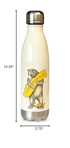 I Love California Bear Hug Stainless Steel Water Bottle - Antique White