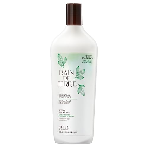 Bain de Terre Green Meadow Balancing Conditioner, Gentle Moisture Balance for Soft, Silky & Bouncy Hair with Argan & Monoi Oils, Paraben-free