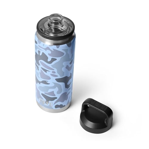YETI Rambler 26 oz Bottle, Leakproof, Vacuum Insulated, Stainless Steel with Chug Cap, Blue Camo