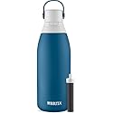 Brita Stainless Steel Premium Filtering Water Bottle, BPA-Free, Reusable, Insulated, Replaces 300 Plastic Water Bottles, Filter Lasts 2 Months or 40