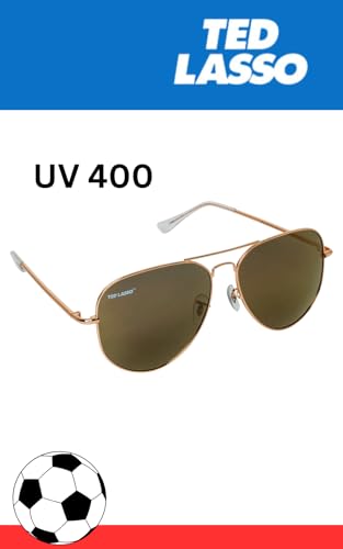 Ted Lasso Gold Aviator Sunglasses Sun-Staches UV 400, One Size Fits Most