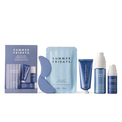 Summer Fridays Jet Lag™ Essentials - Mini Hydrating Skin Care Set With Jet Lag™ Mask, Eye Patches, Deep Hydration Face Serum & Hydration Mist - Travel