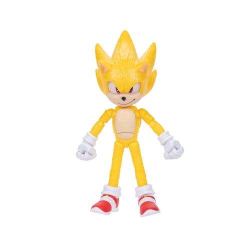 Sonic 3 Movie Action Figures - 5-Inch Super Sonic Collector Toy Figure, Highly Articulated for Boys & Girls - Officially Licensed 3 Movie Product