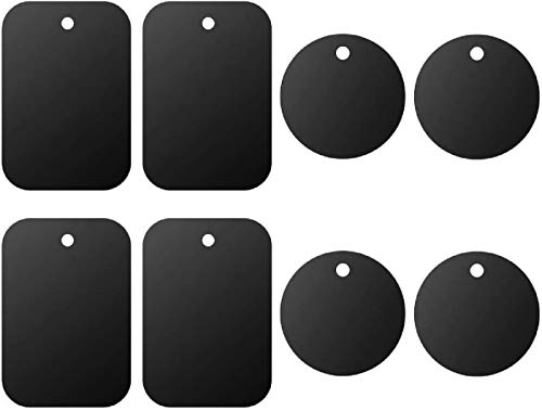 DSTELIN Universal Metal Plate 8 Pack for Magnetic Phone Car Mount Holder Cradle with Adhesive (Compatible with Magnetic Mounts) - 4 Rectangle and 4…