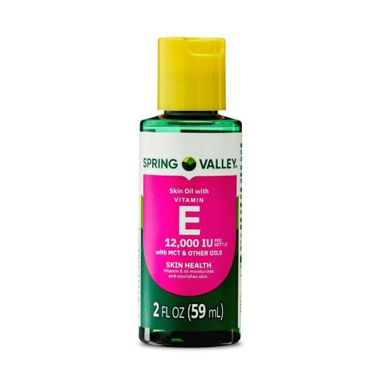 Spring Valley Vitamin E Oil with Keratin, 12,000 IU, Skin Care Moisturizer, 2 fl oz | Moisturizing Oil for Healthy, Smooth & Hydrated Skin |
