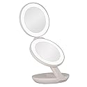 Zadro 4.5" Round LED Compact Mirror 10X/1X Travel Mirror with Lights and Magnification 3 AAA batteries LED Makeup Mirror