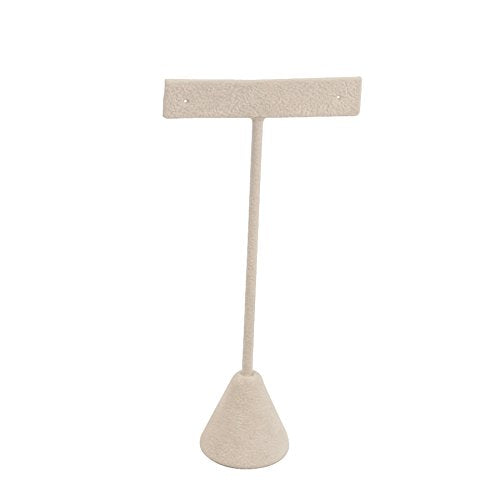 N’icePackaging 6-Pack 6.75" Tall - Beige Faux-Suede Free-Standing Earring T-Stand Display - T-Shape For Business Home Sales Showroom and Tradeshow…