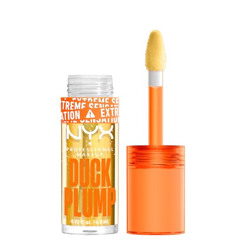 NYX PROFESSIONAL MAKEUP Duck Plump High Pigment Lip Gloss, Lip Plumper Gloss with Spicy Ginger - Clearly Spicy