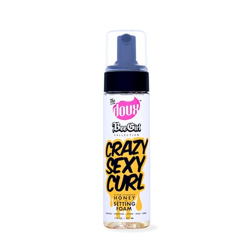 The Doux CRAZYSEXYCURL Honey Setting Foam - Curly Hair Mousse - All-in-One Styler for All Hair Types - 7 oz